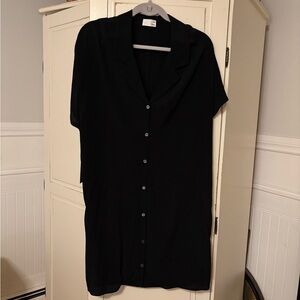 ARITZIA Black Button-Up Shirt Dress